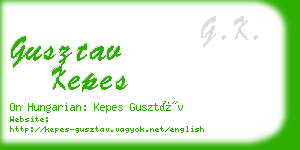 gusztav kepes business card